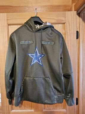 Dallas Cowboys  XXL Olive Green Military Hoodie